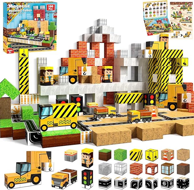 Magnetic Building Tiles Set 100Pcs - 100 Uds. Bloques magnéticos, bloques de