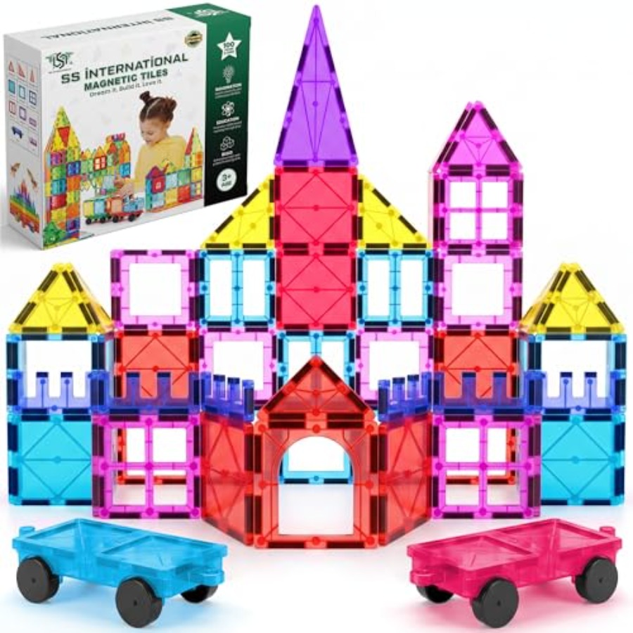 Magnetic Building Tiles Set 100Pcs - Juego de Construcción de Bloques Magnéticos