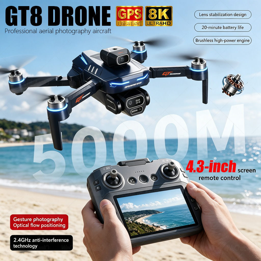 Fpv Brushless Rc Drone 4K - NUEVO Dron GT8 HD RC 4K