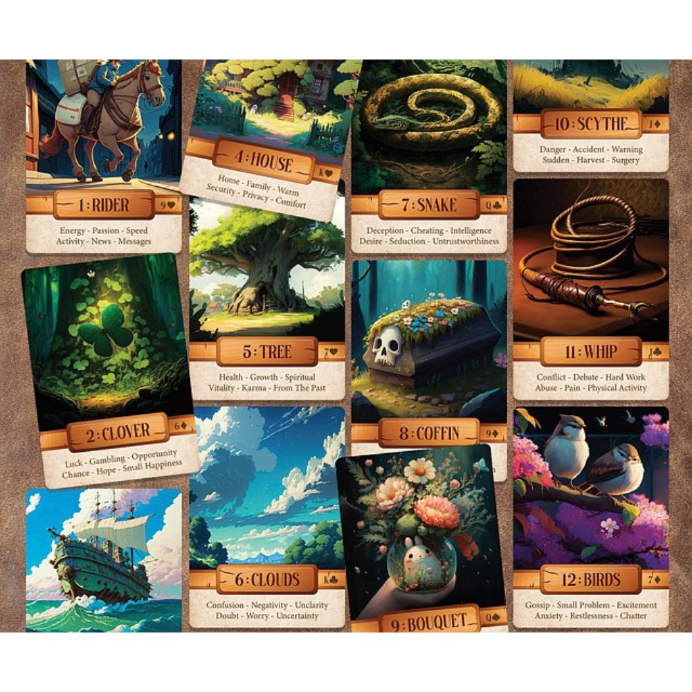 Tarot Cards Deck With Guidebook - 10,4*7,3 cm Le Claire Lenormand Un