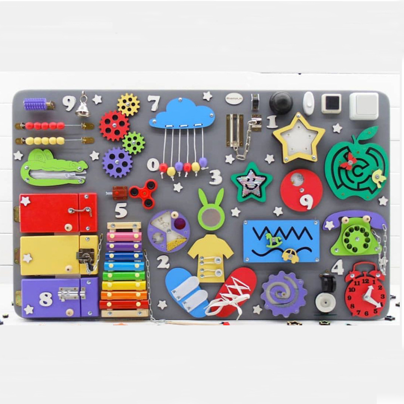 Montessori Wooden Busy Board Toddler - Tablero ocupado Montessori para niños juguetes