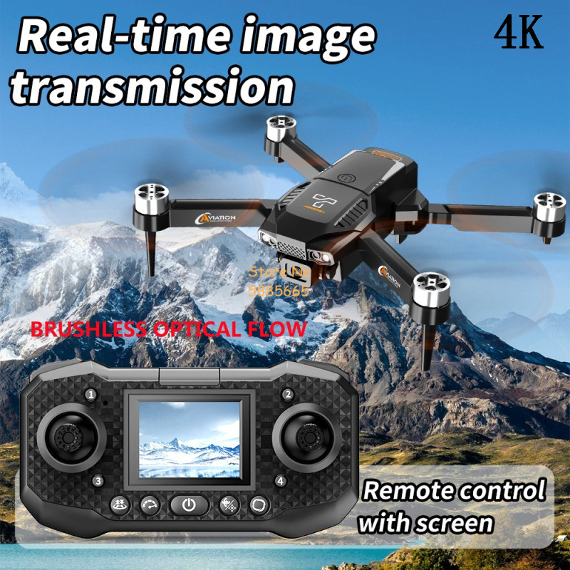 Fpv Brushless Rc Drone 4K - 4K Cámara dual Flujo óptico Sin