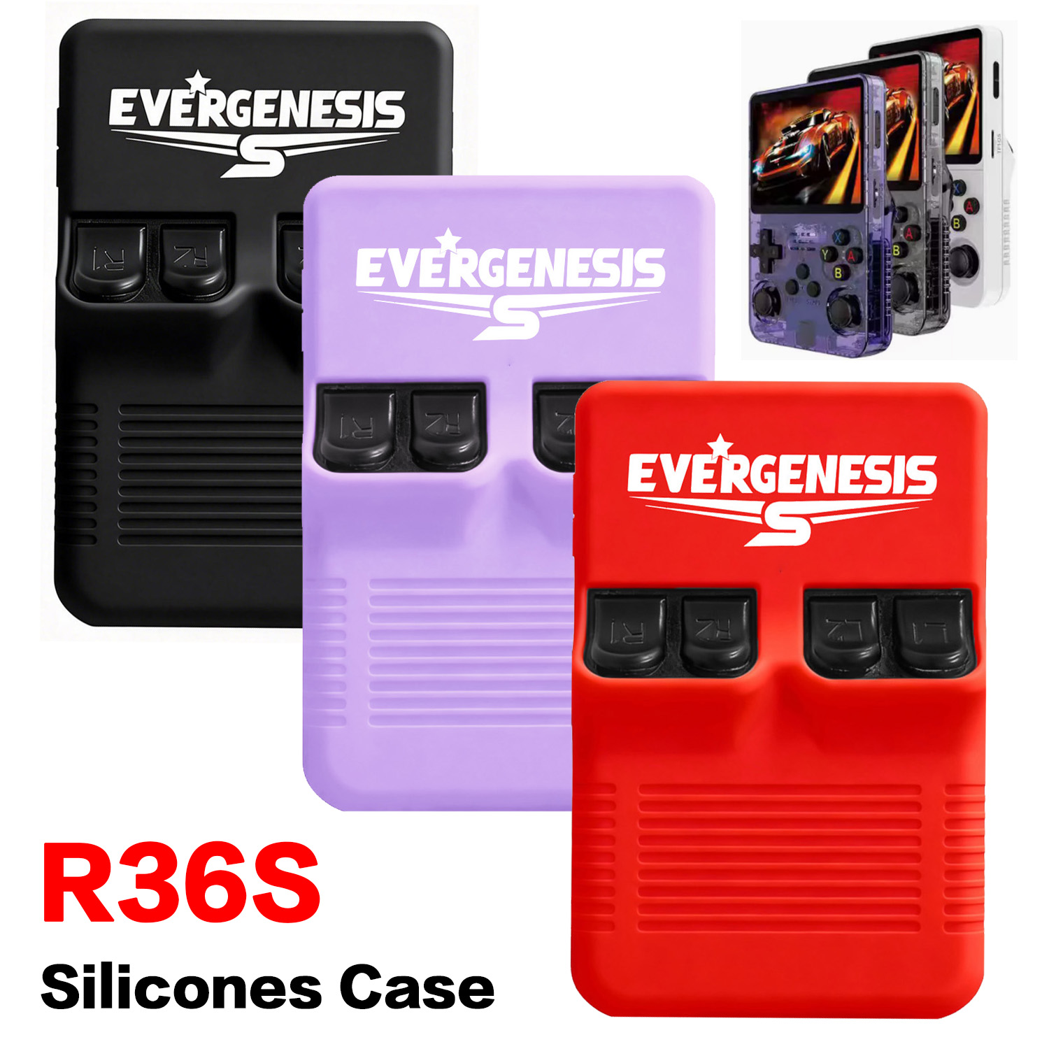 Retro Handheld Game Console R36S - Funda de silicona R36S para consola
