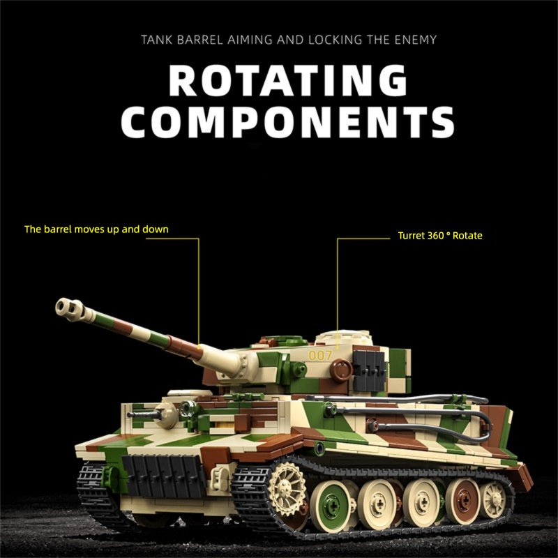 Lego Compatible Military Tank - Set de Bloques de Construcción del
