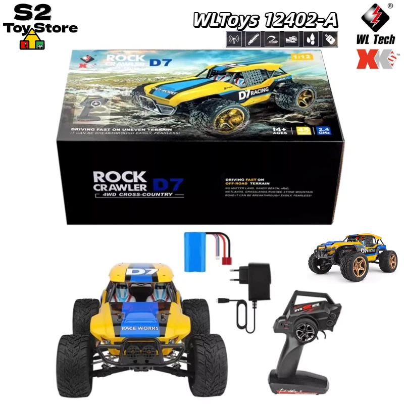 Rc Drift Car 1 24 Scale 4Wd - Wltoys 12402-A D7 Rock Crawler, Camioneta