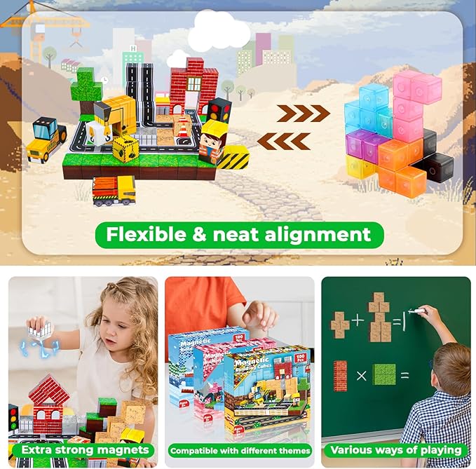 100 Uds. Bloques magnéticos, b - Magnetic Building Tiles Set 100Pcs reseña y precio