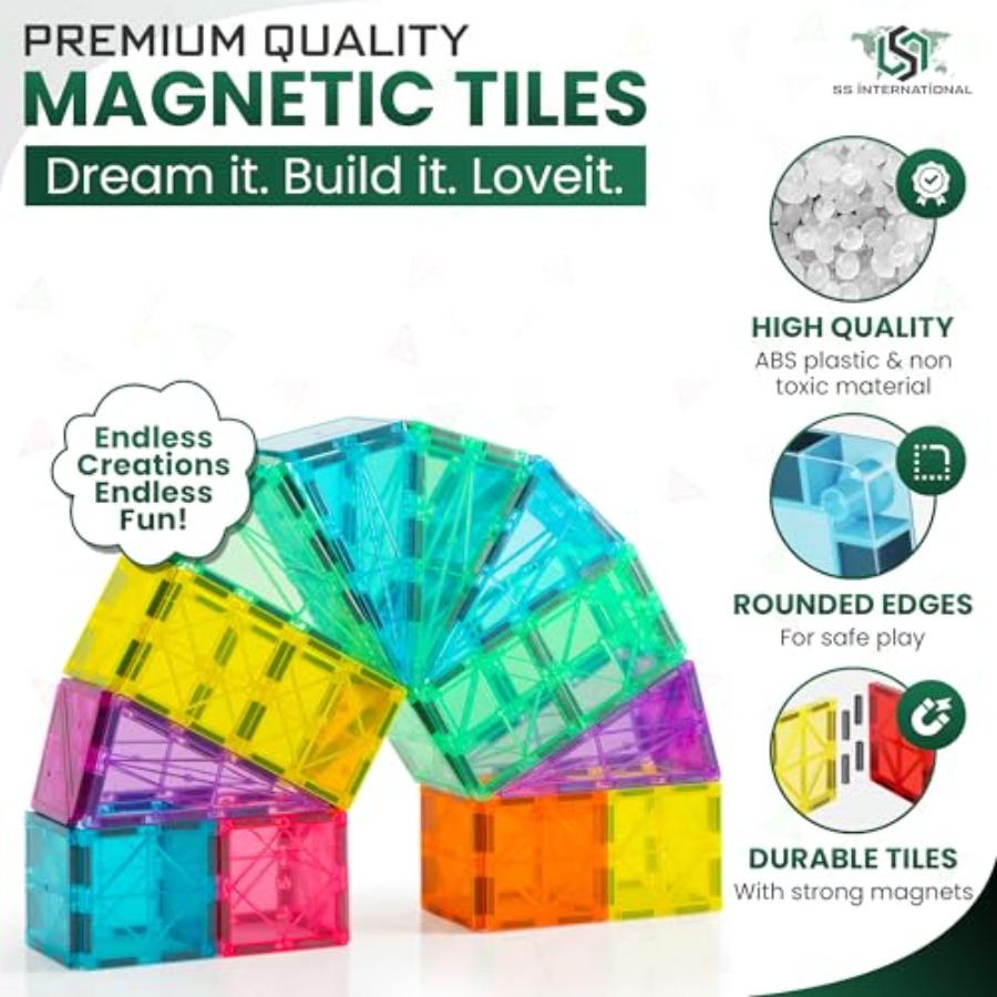 Juego de Construcción de Bloqu - Magnetic Building Tiles Set 100Pcs reseña y precio