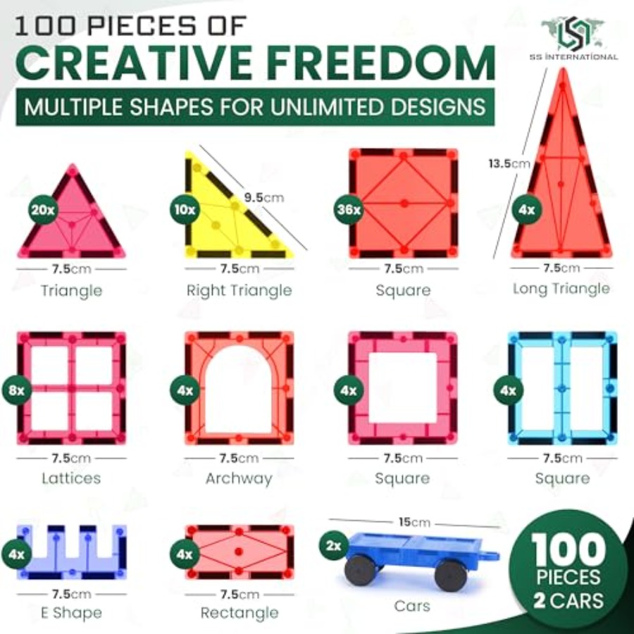 Juego de Construcción de Bloqu - Magnetic Building Tiles Set 100Pcs reseña y precio