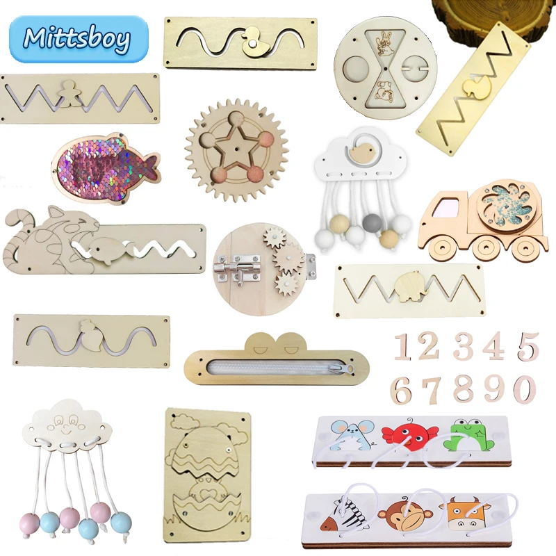 Tablero ocupado DIY, juguetes  - Montessori Wooden Busy Board Toddler reseña y precio