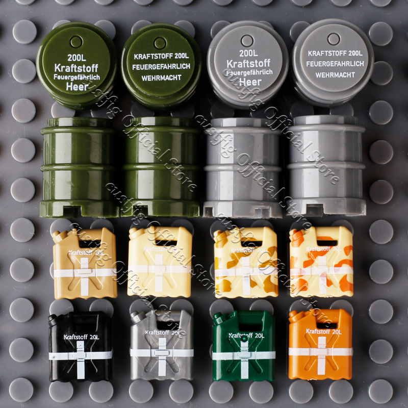 Tambor de aceite militar WW2,  - Lego Compatible Military Tank reseña y precio