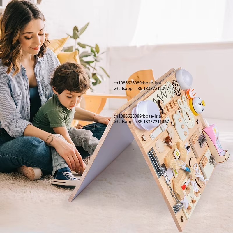 Tablero de Actividades Montess - Montessori Wooden Busy Board Toddler reseña y precio